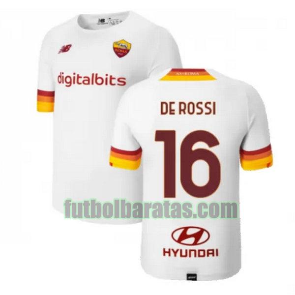 camiseta de rossi 16 roma 2021 2022 blanco segunda