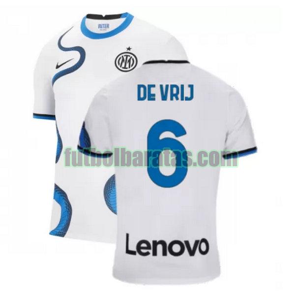 camiseta de vrij 6 inter milán 2021 2022 blanco segunda