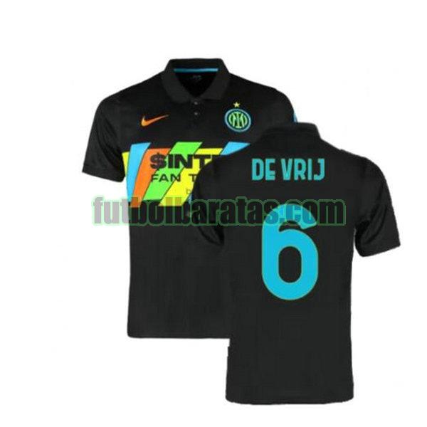 camiseta de vrij 6 inter milán 2021 2022 negro tercera