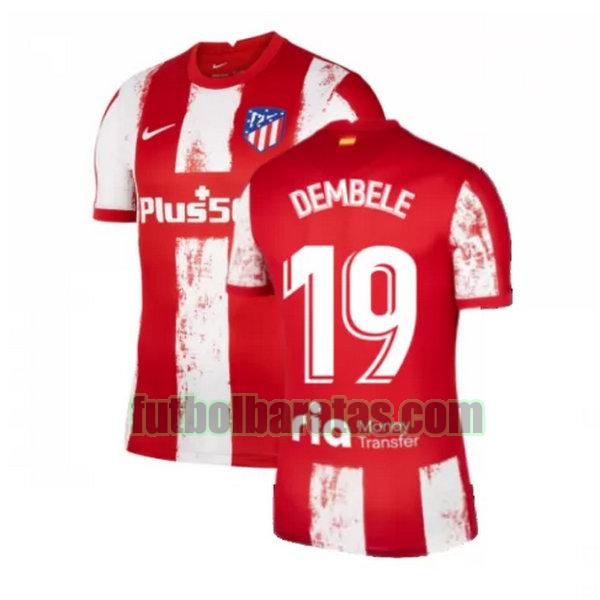 camiseta dembele 19 atletico madrid 2021 2022 rojo blanco primera