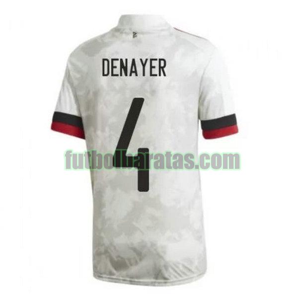 camiseta denayer 4 bélgica 2020-2021 blanco segunda