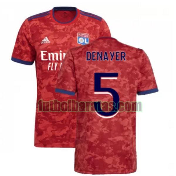 camiseta denayer 5 lyon 2021 2022 rojo segunda