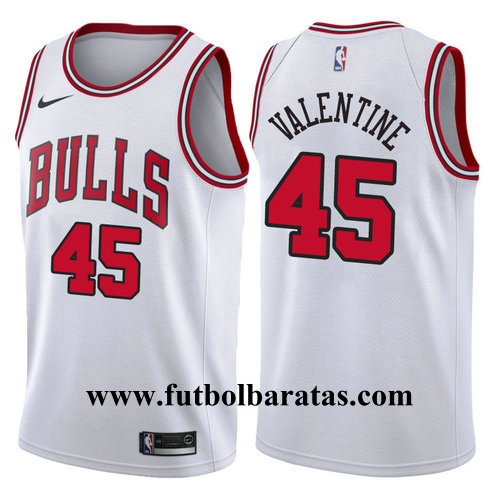 camiseta denzel valentine 45 2016-2017 chicago bulls blanco