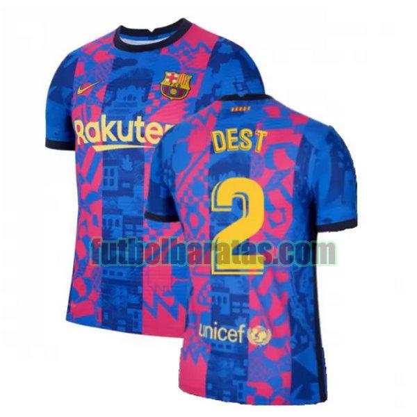 camiseta dest 2 barcelona 2021 2022 azul rojo tercera