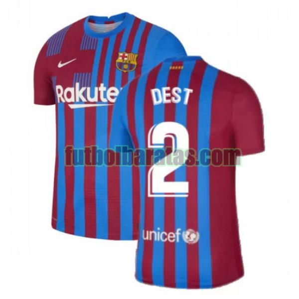 camiseta dest 2 barcelona 2021 2022 rojo blanco primera