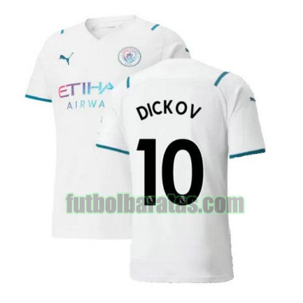 camiseta dickov 10 manchester city 2021 2022 blanco segunda