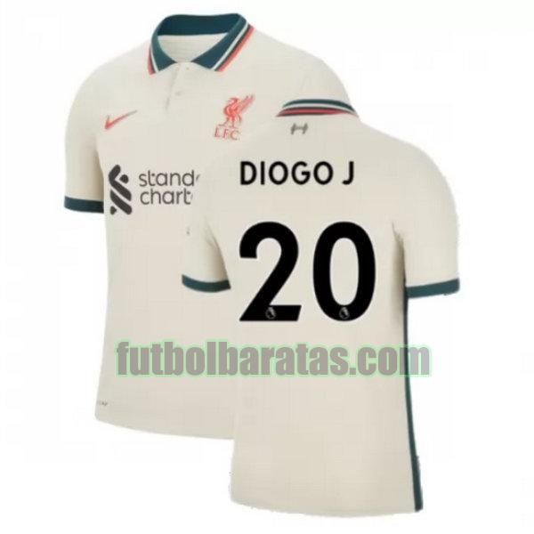 camiseta diogo j 20 liverpool 2021 2022 amarillo segunda