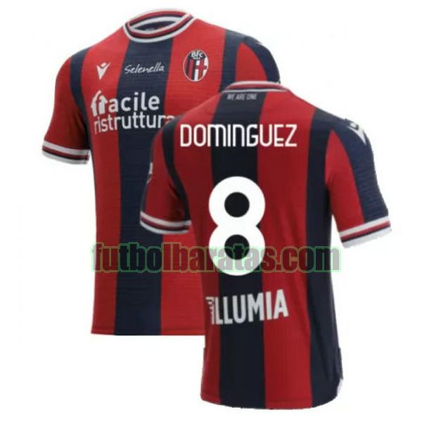 camiseta dominguez 8 bologna 2021 2022 rojo azul primera