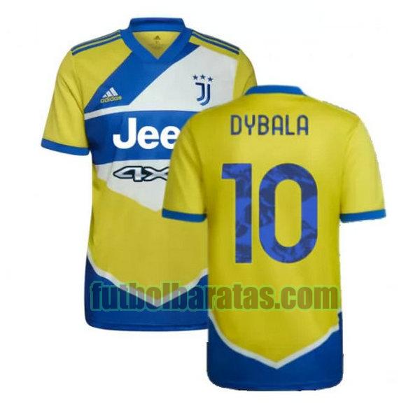 camiseta dybala 10 juventus 2021 2022 amarillo azul tercera