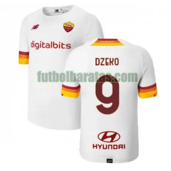 camiseta dzeko 9 roma 2021 2022 blanco segunda