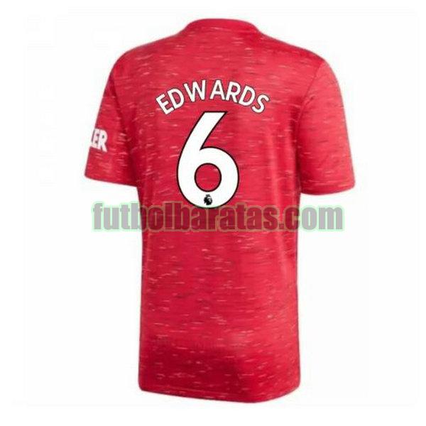 camiseta edwards 6 manchester united 2020-2021 primera