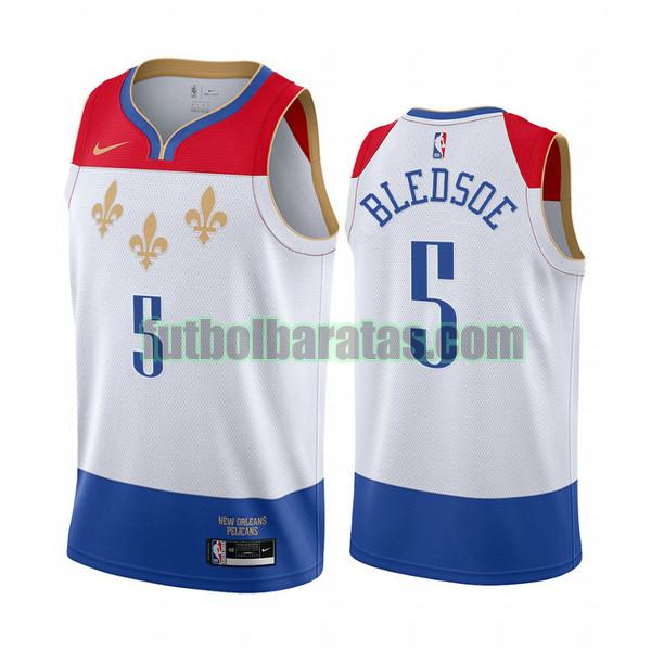 camiseta eric bledsoe 5 new orleans pelicans blanco hombre