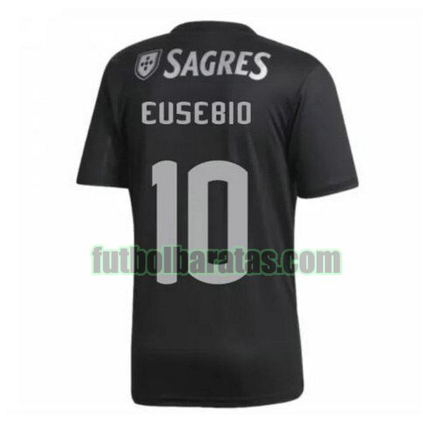 camiseta eusebio 10 benfica 2020-2021 negro segunda