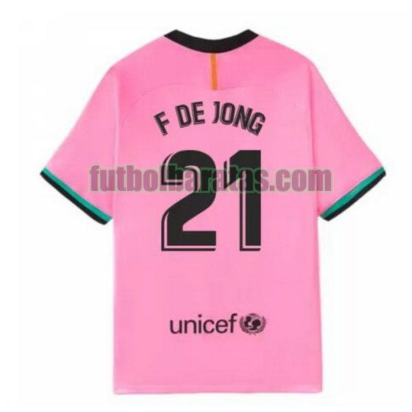 camiseta f de jong 21 barcelona 2020-2021 rosa tercera