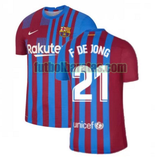 camiseta f de jong 21 barcelona 2021 2022 rojo blanco primera