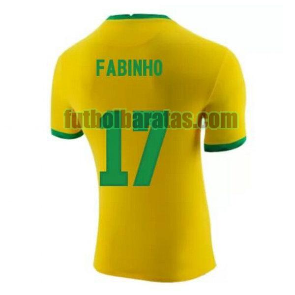 camiseta fabinho 17 brasil 2020-2021 amarillo primera