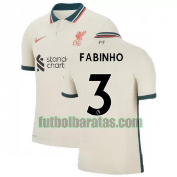 camiseta fabinho 3 liverpool 2021 2022 amarillo segunda