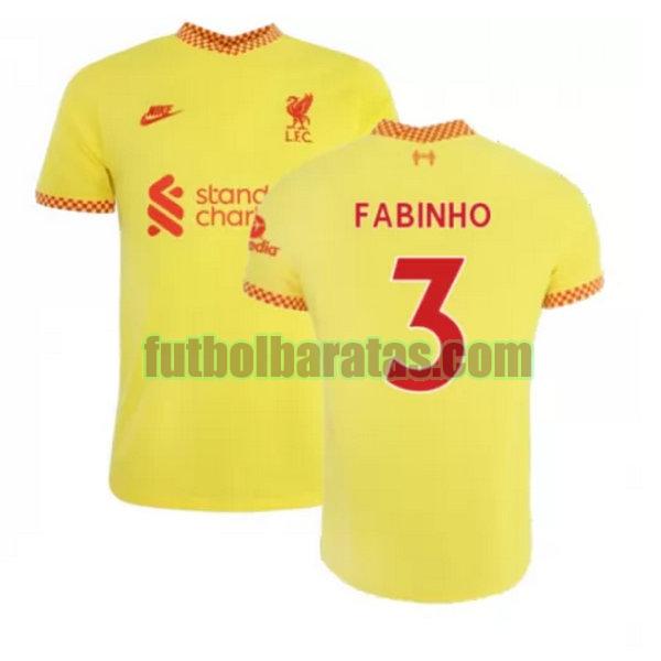 camiseta fabinho 3 liverpool 2021 2022 amarillo tercera