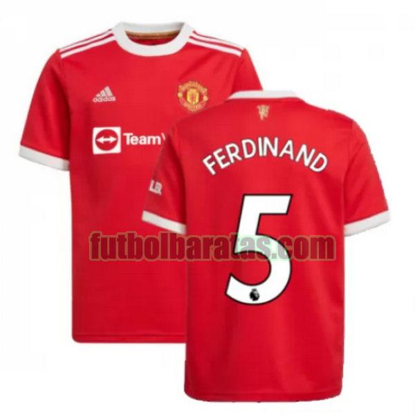 camiseta ferdinand 5.jpg manchester united 2021 2022 rojo primera