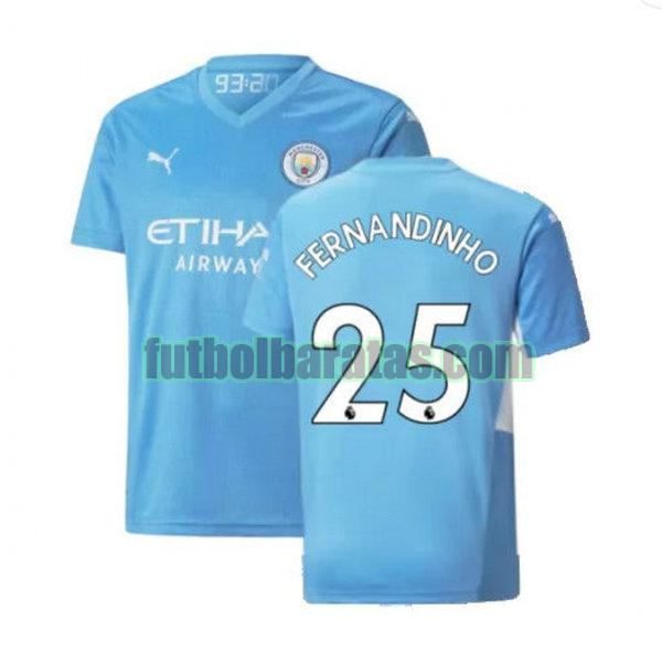 camiseta fernandinho 25 manchester city 2021 2022 azul primera