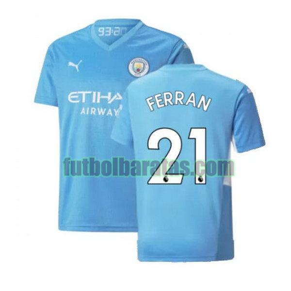 camiseta ferran 21 manchester city 2021 2022 azul primera