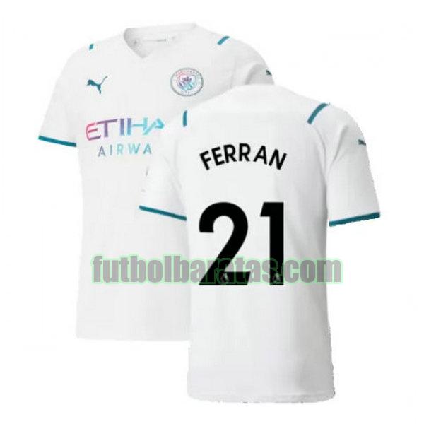 camiseta ferran 21 manchester city 2021 2022 blanco segunda