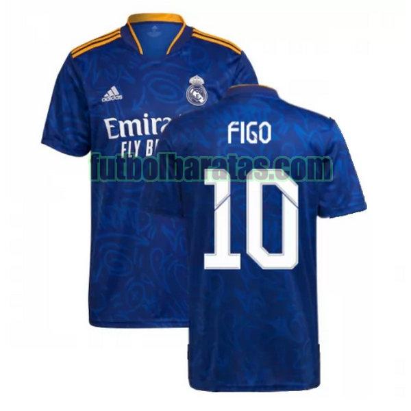 camiseta figo 10 real madrid 2021 2022 azul segunda