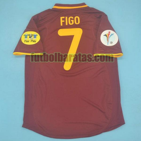 camiseta figo 7 portugal 2000 rojo primera