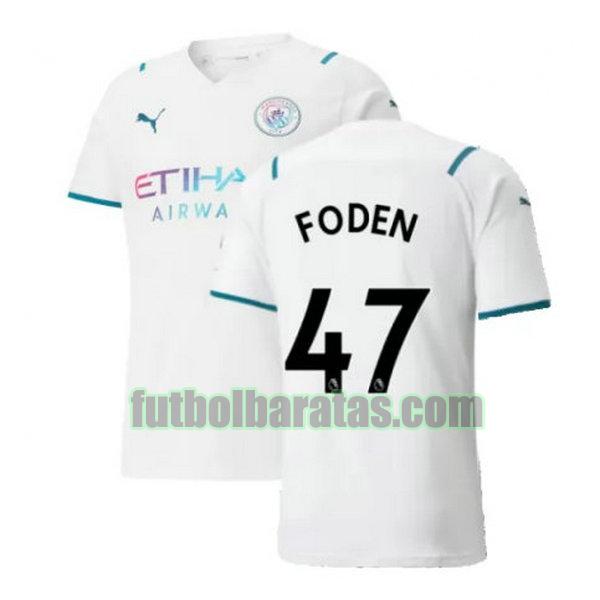 camiseta foden 47 manchester city 2021 2022 blanco segunda