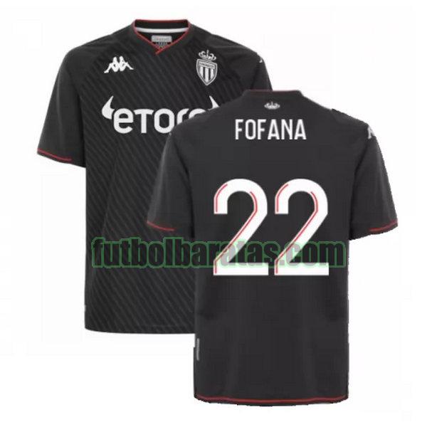 camiseta fofana 22 monaco 2021 2022 negro segunda