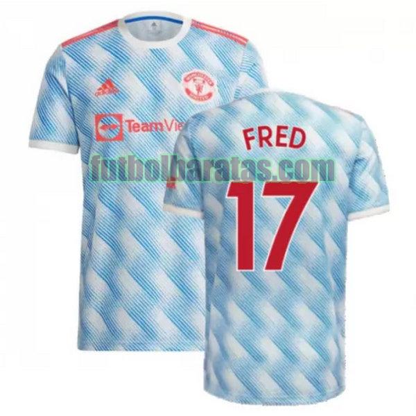 camiseta fred 17 manchester united 2021 2022 azul segunda