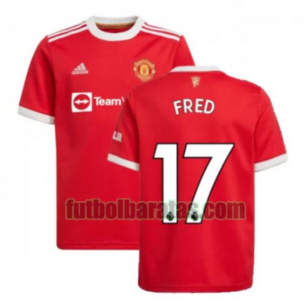 camiseta fred 17 manchester united 2021 2022 rojo primera