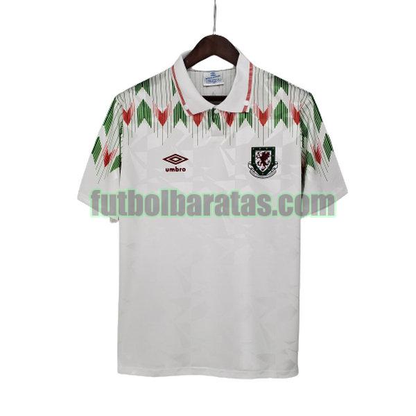 camiseta gales 1990 92 blanco segunda