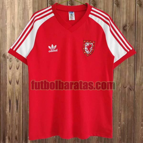 camiseta galles 1982 rojo primera