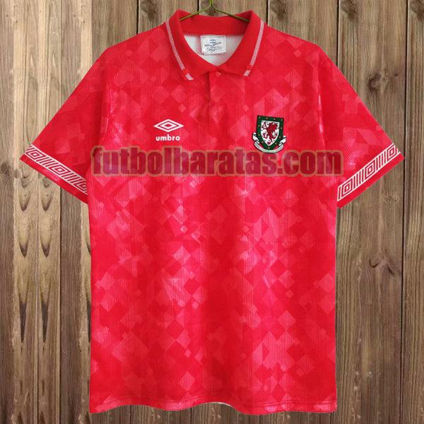 camiseta galles 1990-1992 rojo primera