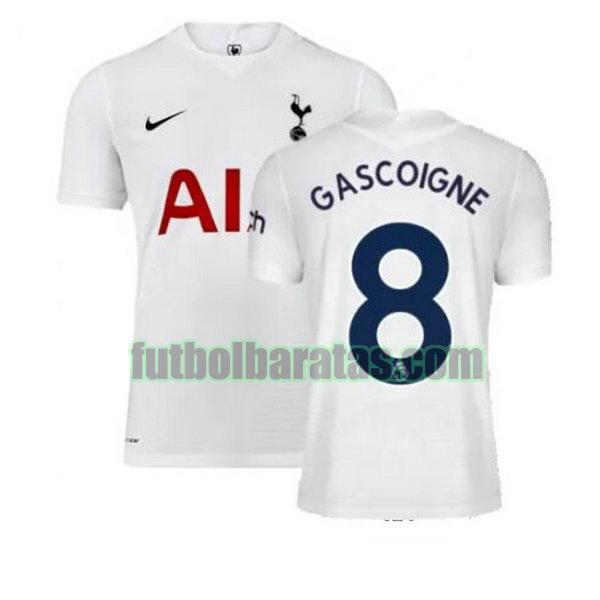 camiseta gascoigne 8 tottenham hotspur 2021 2022 blanco primera