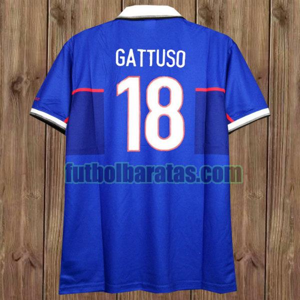 camiseta gattuso 18 glasgow rangers 1997-1999 azul primera