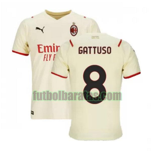 camiseta gattuso 8 ac milan 2021 2022 blanco segunda