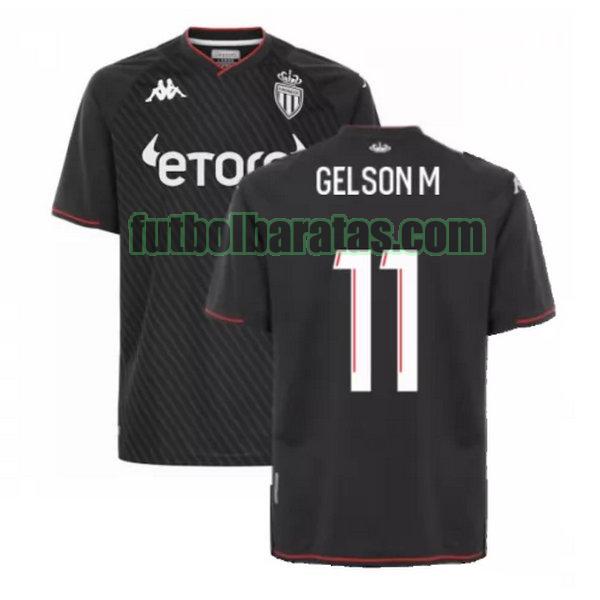 camiseta gelson m 11 monaco 2021 2022 negro segunda