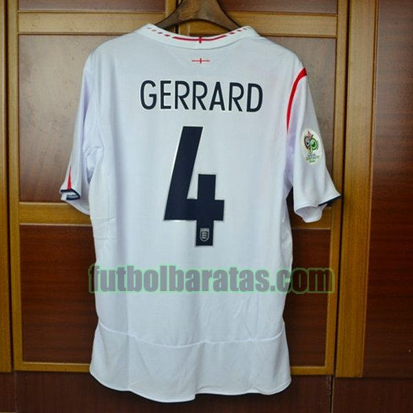 camiseta gerrard 4 inglaterra 2006 blanco primera