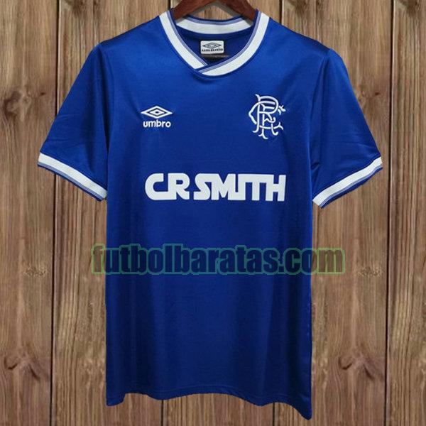 camiseta glasgow rangers 1984-1987 azul primera