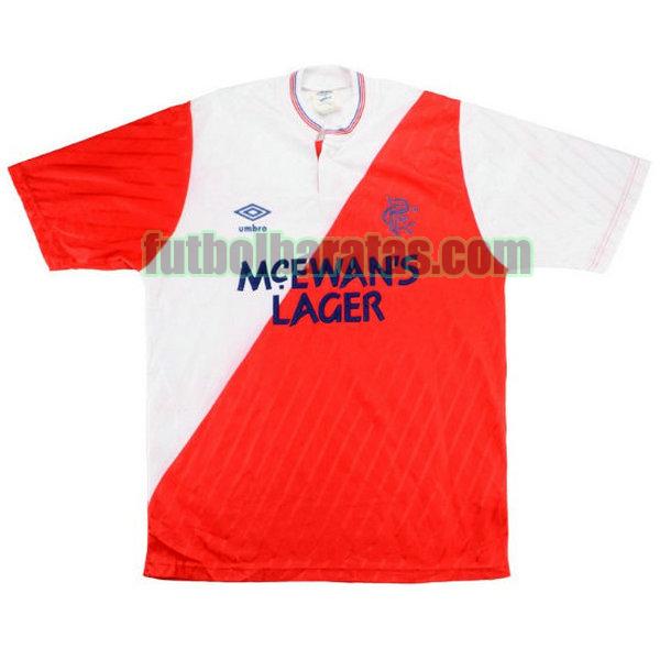 camiseta glasgow rangers 1987-1988 rojo segunda