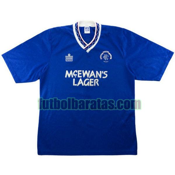 camiseta glasgow rangers 1990-1992 azul primera