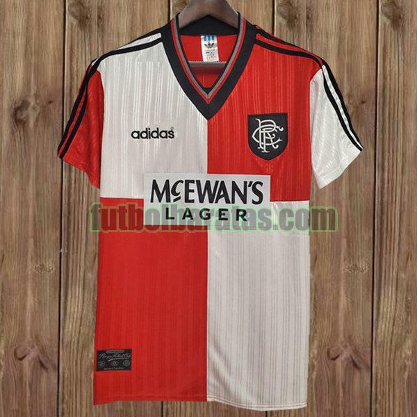 camiseta glasgow rangers 1995-1996 rojo segunda