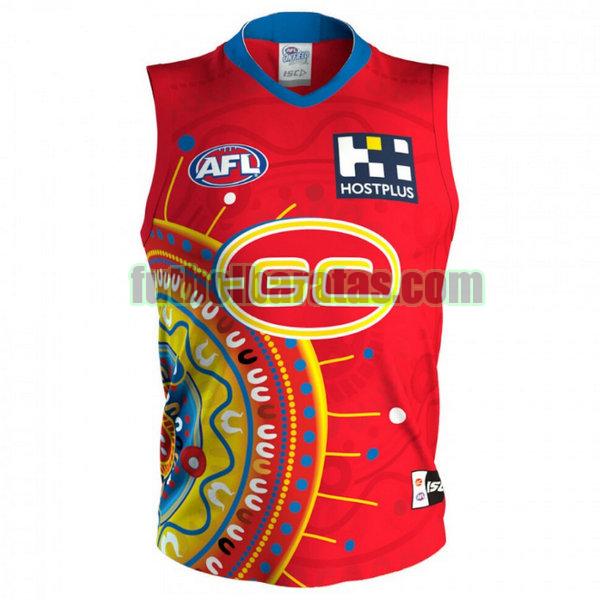 camiseta gold coast suns 2020 rojo indigenous guernsey