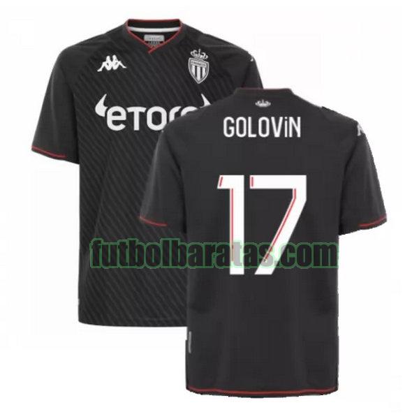 camiseta golovin 17 monaco 2021 2022 negro segunda