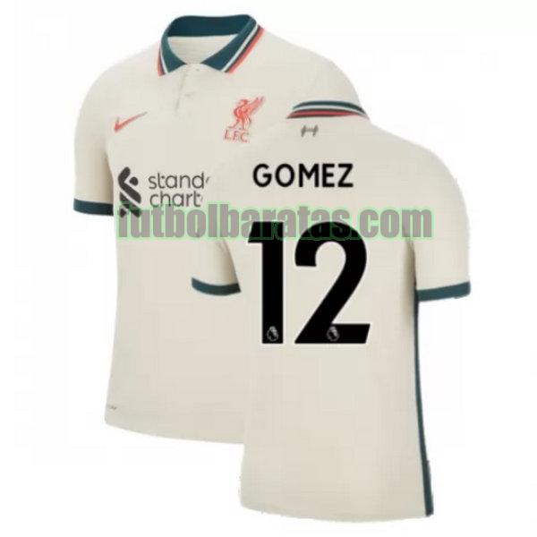 camiseta gomez 12 liverpool 2021 2022 amarillo segunda