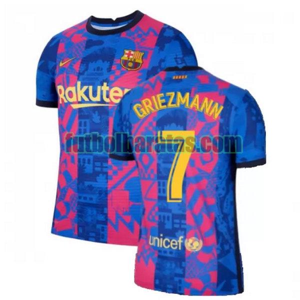 camiseta griezmann 7 barcelona 2021 2022 azul rojo tercera