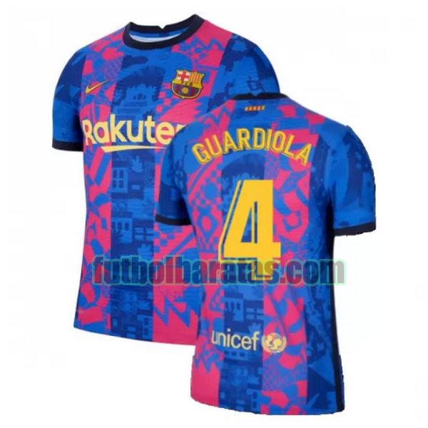 camiseta guardiola 4 barcelona 2021 2022 azul rojo tercera
