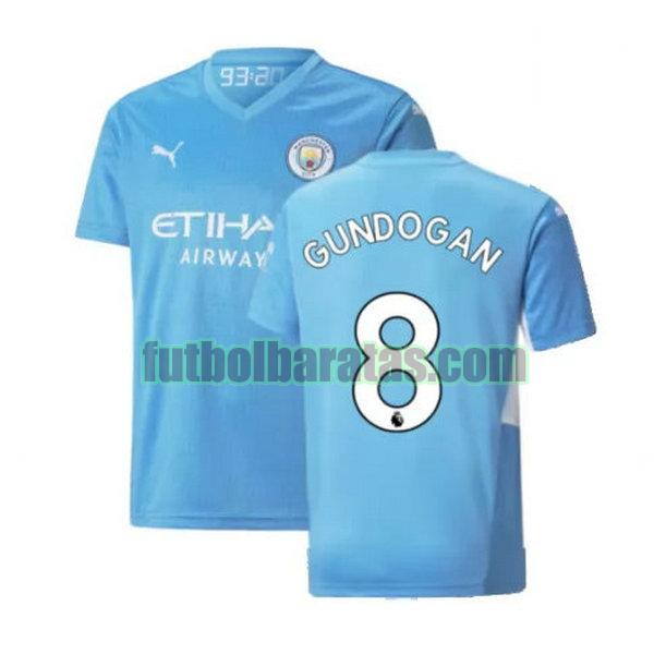camiseta gundogan 8 manchester city 2021 2022 azul primera